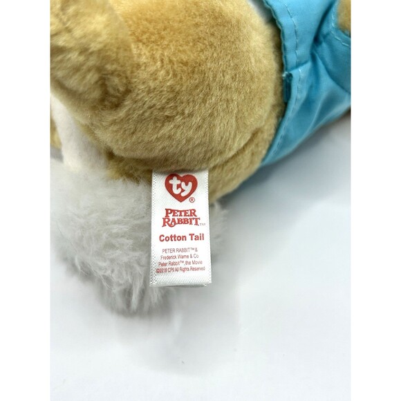Peter Rabbit TY Beanie Baby Cotton Tail Bunny 8" Plush Stuffed Animal Toy 2018 - Picture 10 of 12